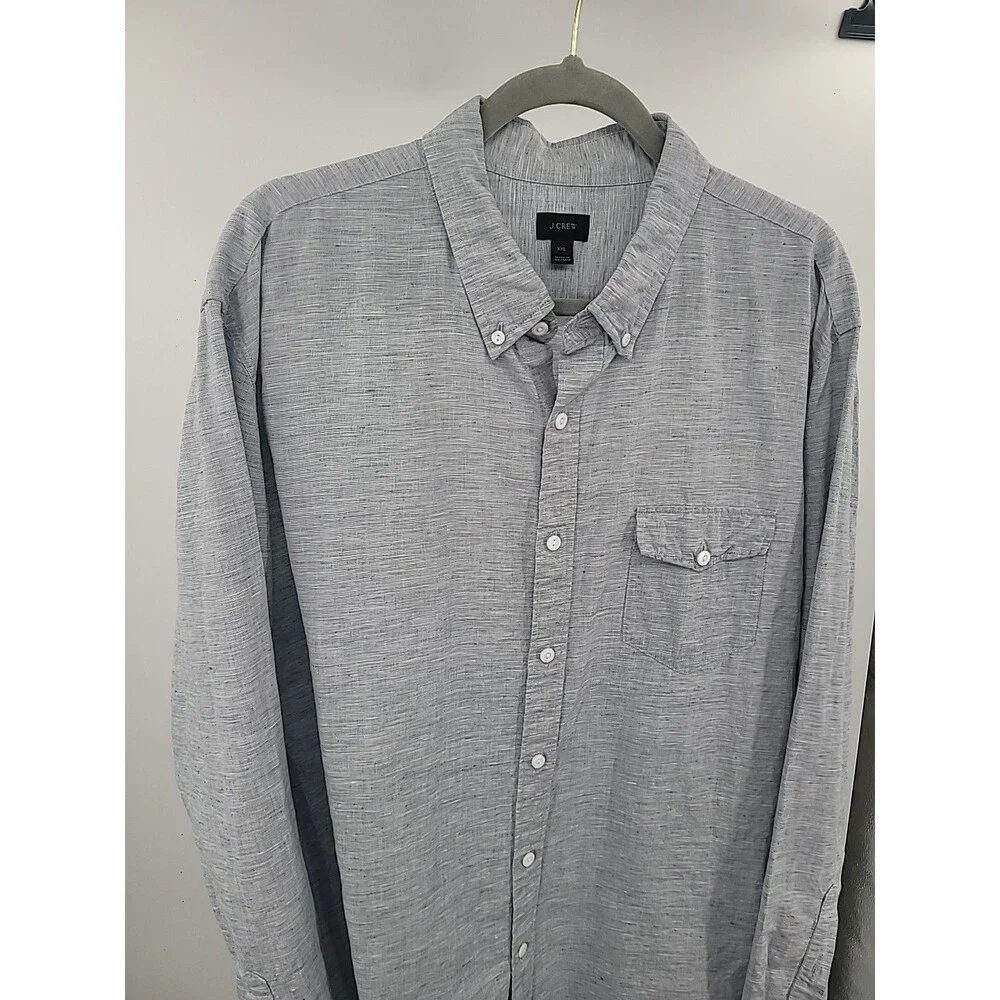 J. Crew Irish Linen Mens Shirt Sz XXL Breathable Beachy Vacation